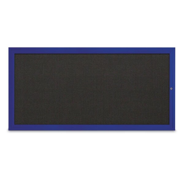 Slim Enclosed Corkboard, 24"x36", Bronze Alum Frame/Medium Grey